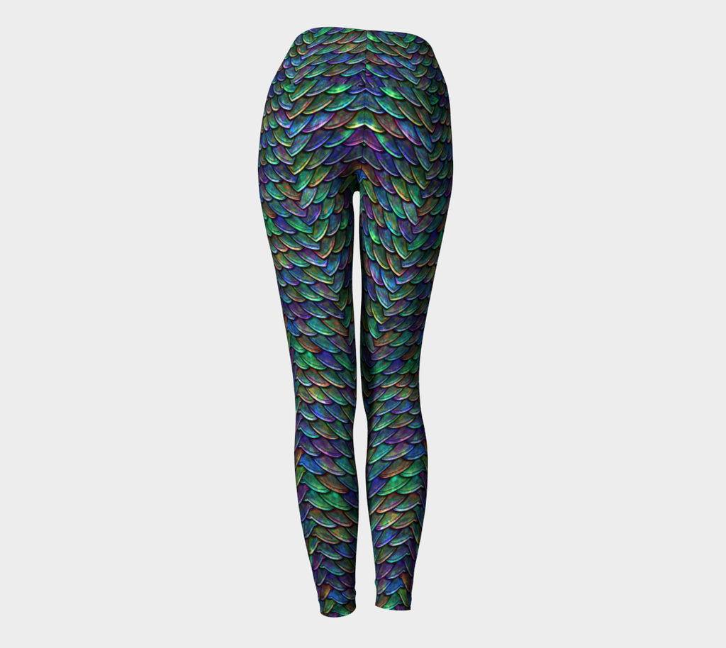 Mother of Dragons Rainbow Mermaid Scales Yoga Leggings