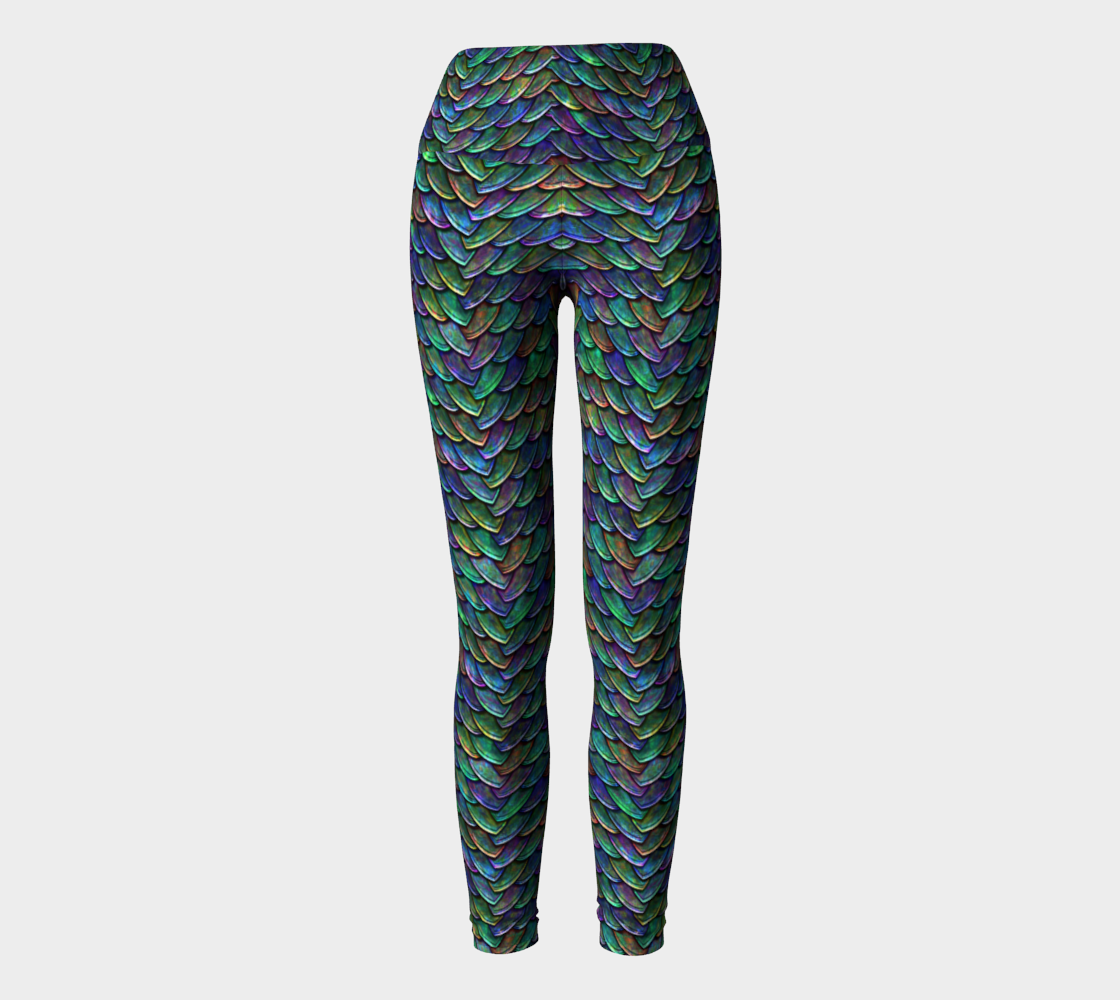Mother of Dragons Rainbow Mermaid Scales Yoga Leggings