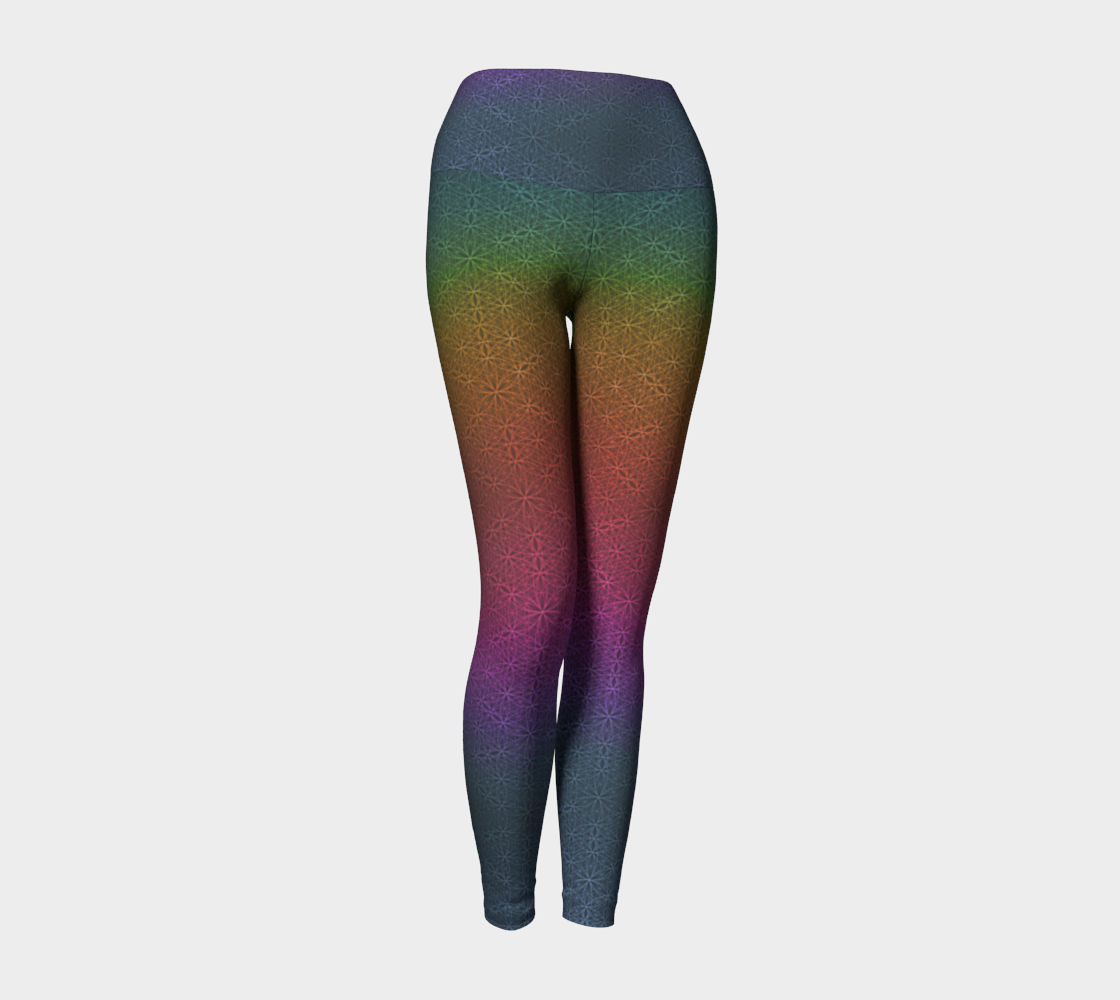Rainbow Flower of Life Pattern (med) Yoga Leggings