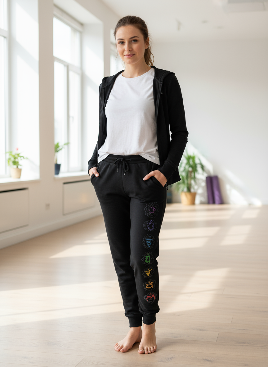 Chakra Symbols Unisex Joggers L Blk