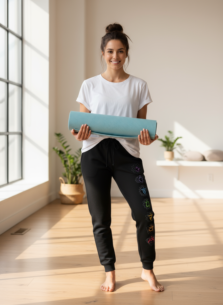 Chakra Symbols Unisex Joggers R Blk