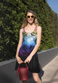 Airbrushed Rainbow Spectrum Flower of Life Flare Dress