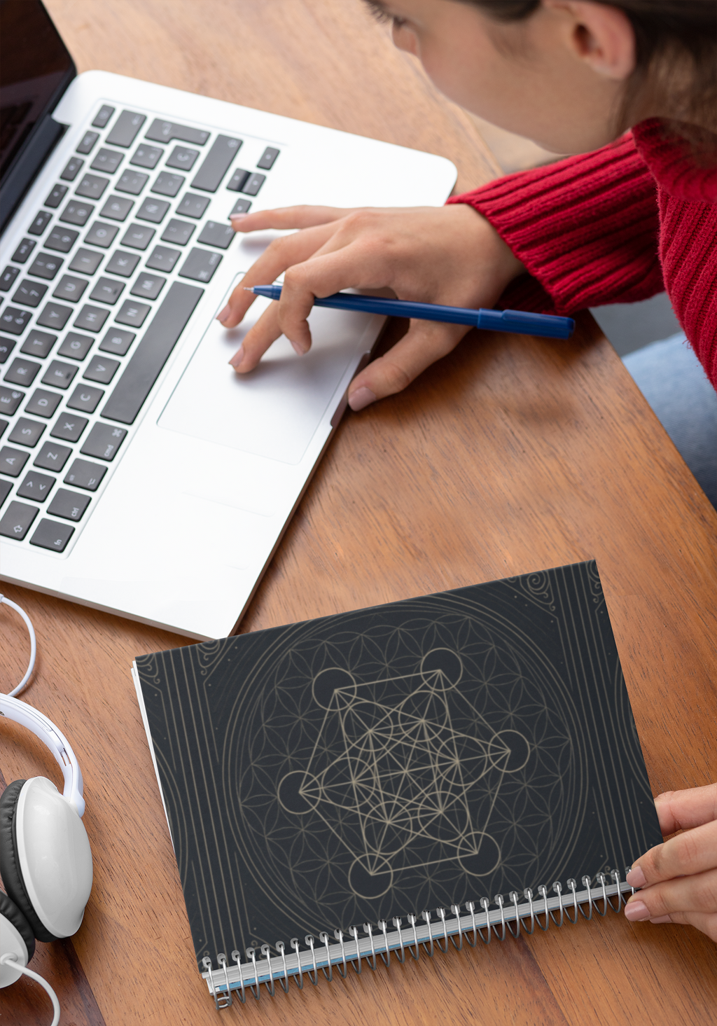 Metatron's Flower of Life Antique Mystique MCX Spiral Notebook 48 pgs Acid Free