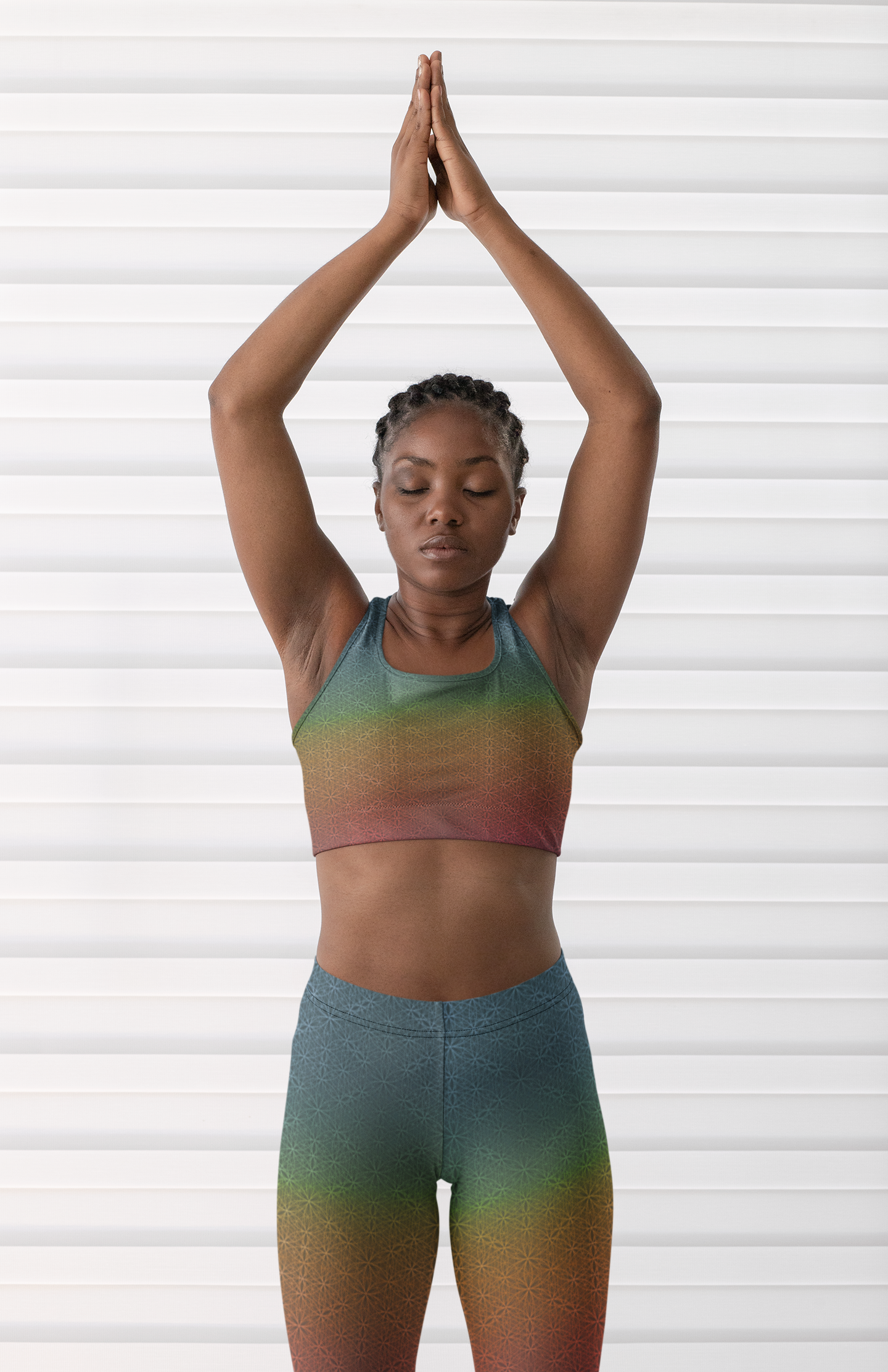 Rainbow Flower of Life Pattern (med) Leggings